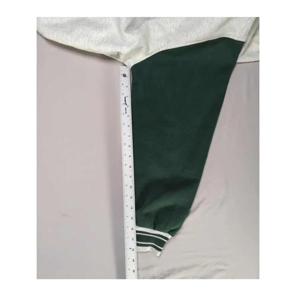 VTG Disney Mickey & Co Varsity Jacket Green White Button Up Spellout Size L